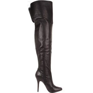 ZIGIny NEW YORK Black Julia Leather Over Knee Thigh Super High Boots S 8.5  NWOB